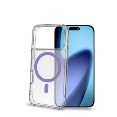 GELSKINMAG – Cover morbida trasparente in TPU, compatibile con la tecnologia Magsafe, anello magnetico color Viola per Apple iPhone 17 Pro [IPHONE 17 CASES]