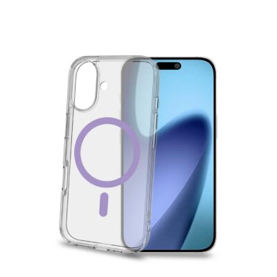 GELSKINMAG – Cover morbida trasparente in TPU, compatibile con la tecnologia Magsafe, anello magnetico color Viola per Apple iPhone 17 [IPHONE 17 CASES]