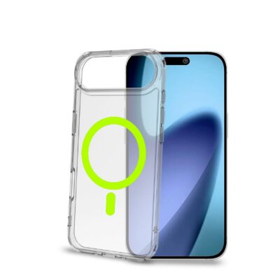 GELSKINMAG – Cover morbida trasparente in TPU, compatibile con la tecnologia Magsafe, anello magnetico color Giallo per Apple iPhone Air [IPHONE 17 CASES]