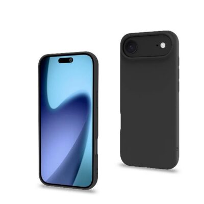 CROMO – Cover in morbido TPU con finitura soft touch colore nero compatibile con Apple iPhone Air [IPHONE 17 CASES]
