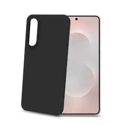 CROMO – Cover in morbido TPU con finitura soft touch colore nero compatibile con Samsung Galaxy S25 Edge