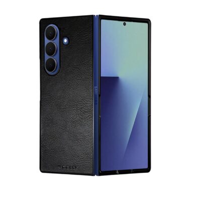 FOLDING – Cover in TPU composta da scocca anteriore e posteriore, effetto pelle sintetica colore nero compatibile Samsung Galaxy Z Fold 7/ Z Fold 7 Enterprise Edition