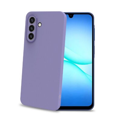 SANDCASE – Cover morbida in TPU con tasti e bordo fotocamera a contrasto, effetto sabbiato colore trasparente viola compatibile con Samsung Galaxy A17 5G/ A17 5G EE/ A17 4G