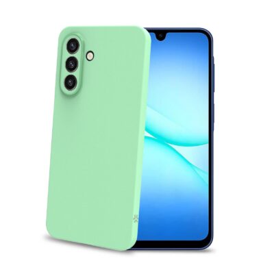 SANDCASE – Cover morbida in TPU con tasti e bordo fotocamera a contrasto, effetto sabbiato colore trasparente verde compatibile con Samsung Galaxy A17 5G/ A17 5G EE/ A17 4G