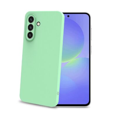 SANDCASE – Cover morbida in TPU con tasti e bordo fotocamera colore a contrasto, effetto sabbiato colore trasparente verde compatibile con Samsung Galaxy A37 5G