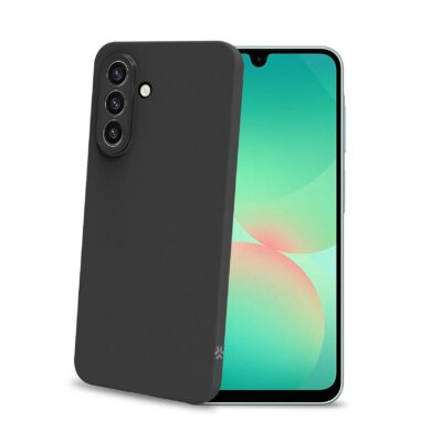 SANDCASE- Cover morbida in TPU con tasti e bordo fotocamera colore a contrasto, effetto sabbiato colore trasparente nero compatibile con Samsung Galaxy A27 5G
