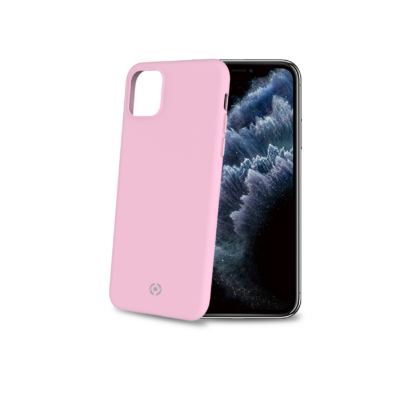FEELING – Cover morbida in silicone liquido con finitura soft touch e bordi anti scivolo colore rosa compatibile con Apple iPhone 11 Pro