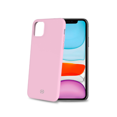 FEELING – Cover morbida in silicone liquido con finitura soft touch e bordi anti scivolo colore rosa compatibile con Apple iPhone 11