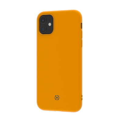 LEAF – Cover in TPU con rivestimento in silicone e finitura soft touch colore giallo compatibile con Apple iPhone 11