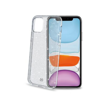 SPARKLE – Cover trasparente in TPU anti-shock e texture glitterata compatibile con Apple iPhone 11
