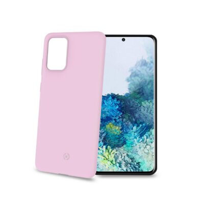 FEELING – Cover morbida in silicone liquido con finitura soft touch e bordi anti scivolo colore rosa compatibile con Samsung Galaxy S20+
