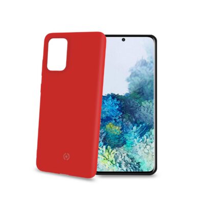 FEELING – Cover morbida in silicone liquido con finitura soft touch e bordi anti scivolo colore rosso compatibile con Samsung Galaxy S20+