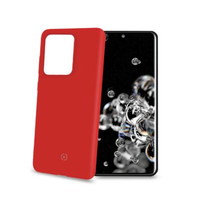FEELING – Cover morbida in silicone liquido con finitura soft touch e bordi anti scivolo colore rosso compatibile con Samsung Galaxy S20 Ultra