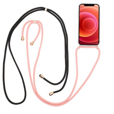 LACET – Cover trasparente in TPU morbida con laccio da collo regolabile incluso compatibile con Apple iPhone 13