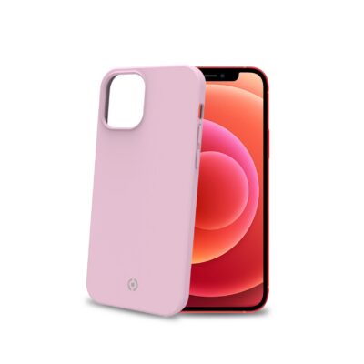 FEELING – Cover morbida in silicone liquido con finitura soft touch e bordi anti scivolo colore rosa compatibile con Apple iPhone 12 Mini