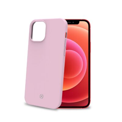 FEELING – Cover morbida in silicone liquido con finitura soft touch e bordi anti scivolo colore rosa compatibile con Apple iPhone 12 Pro/ iPhone 12