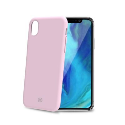 FEELING – Cover morbida in silicone liquido con finitura soft touch e bordi anti scivolo colore rosa compatibile con Apple iPhone Xr