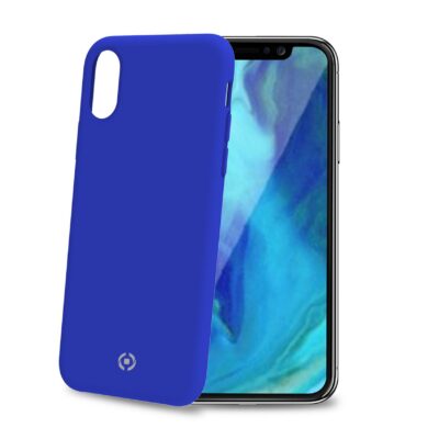 FEELING – Cover morbida in silicone liquido con finitura soft touch e bordi anti scivolo colore blu compatibile con Apple iPhone Xs Max