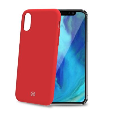 FEELING – Cover morbida in silicone liquido con finitura soft touch e bordi anti scivolo colore rosso compatibile con Apple iPhone Xs Max