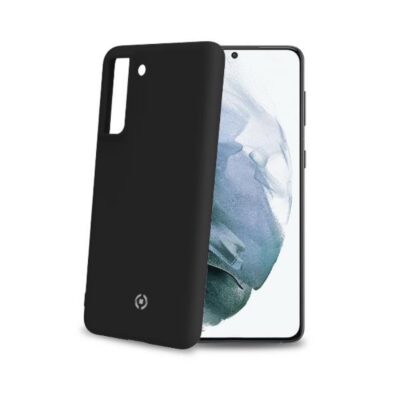 CROMO – Cover in morbido TPU con finitura soft touch colore nero compatibile con Samsung Galaxy S21+ 5G