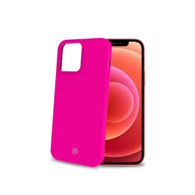 CROMO FLUO – Cover in morbido TPU con finitura soft touch colore rosa fluo compatibile con Apple iPhone 13 Mini