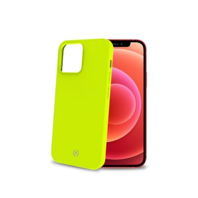 CROMO FLUO – Cover in morbido TPU con finitura soft touch colore giallo fluo compatibile con Apple iPhone 13 Mini