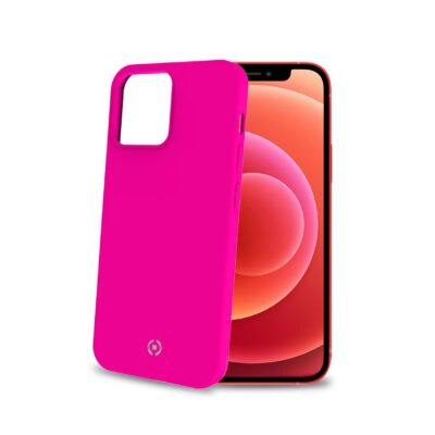 CROMO FLUO – Cover in morbido TPU con finitura soft touch colore rosa fluo compatibile con Apple iPhone 13