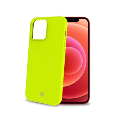 CROMO FLUO – Cover in morbido TPU con finitura soft touch colore giallo fluo compatibile con Apple iPhone 13