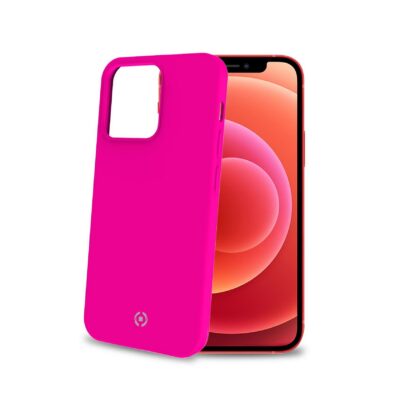 CROMO FLUO – Cover in morbido TPU con finitura soft touch colore rosa fluo compatibile con Apple iPhone 13 Pro