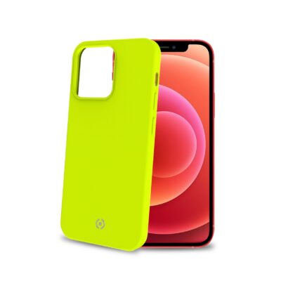 CROMO FLUO – Cover in morbido TPU con finitura soft touch colore giallo fluo compatibile con Apple iPhone 13 Pro