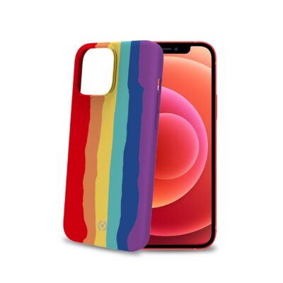 RAINBOW – Cover in silicone morbido con bordi anti scivolo compatibile con Apple iPhone 13