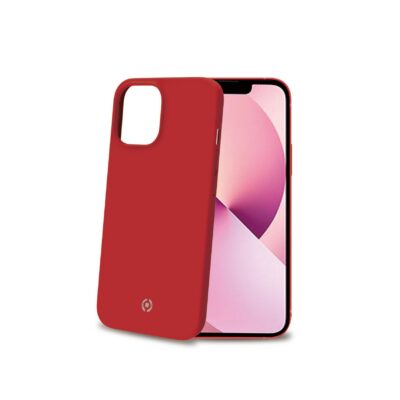FEELING – Cover morbida in silicone liquido con finitura soft touch e bordi anti scivolo colore rosso compatibile con Apple iPhone 13 Mini