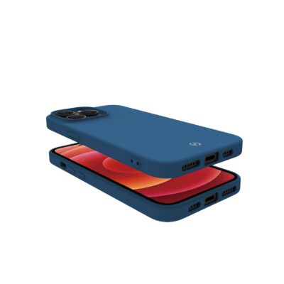 CROMO – Cover in morbido TPU con finitura soft touch colore blu compatibile con Apple iPhone 14 Pro