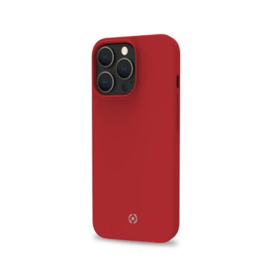 FEELING – Cover morbida in silicone liquido con finitura soft touch e bordi anti scivolo colore rosso compatibile con Apple iPhone 14 Pro