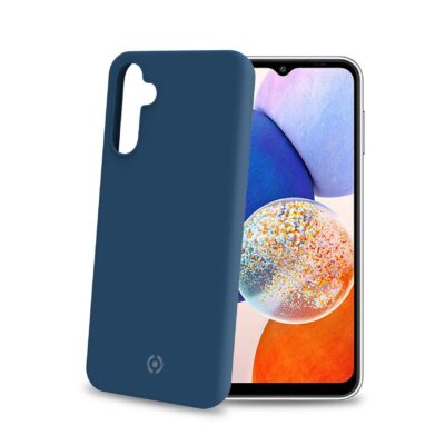 CROMO – Cover in morbido TPU con finitura soft touch colore blu compatibile con Samsung Galaxy A14 4G/ Galaxy A14 5G