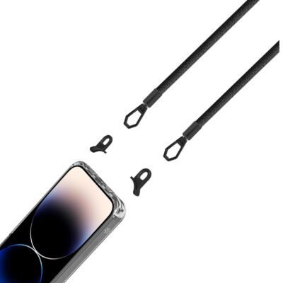 FREEDOM CASE – Cover trasparente in TPU incluso nella confezione laccio collo colore nero per Apple iPhone 14 Pro Max [FREEDOM]