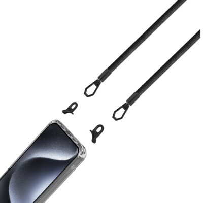 FREEDOM CASE – Cover trasparente in TPU incluso nella confezione laccio collo colore nero per Apple iPhone 15 Pro [FREEDOM]