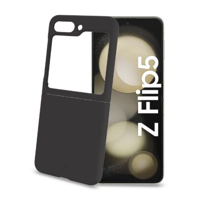 CROMO – Cover in morbido TPU con finitura soft touch colore nero compatibile con Samsung Galaxy Z Flip 5