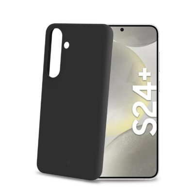 CROMO – Cover in morbido TPU con finitura soft touch colore nero compatibile con Samsung Galaxy S24+ 5G