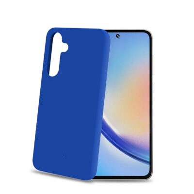 CROMO – Cover in morbido TPU con finitura soft touch colore blu compatibile con Samsung Galaxy A35 5G/ Galaxy A35 5G Enterprise Edition