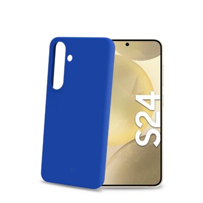 CROMO – Cover in morbido TPU con finitura soft touch colore blu compatibile con Samsung Galaxy S24 5G/ Galaxy S24 5G Enterprise Edition