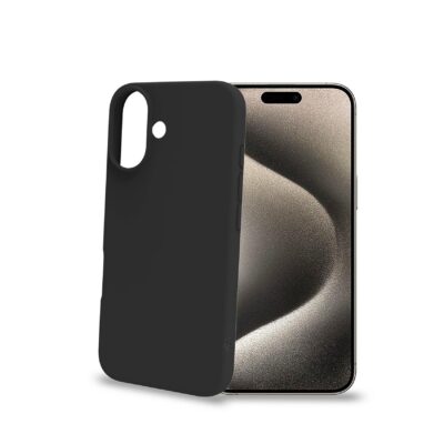 CROMO – Cover in morbido TPU con finitura soft touch colore nero compatibile con Apple iPhone 16 [IPHONE 16 CASES]