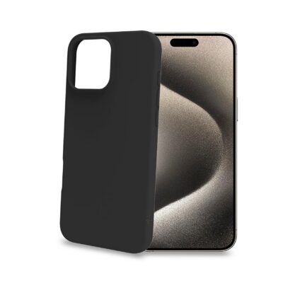 CROMO – Cover in morbido TPU con finitura soft touch colore nero compatibile con Apple iPhone 16 Pro Max [IPHONE 16 CASES]