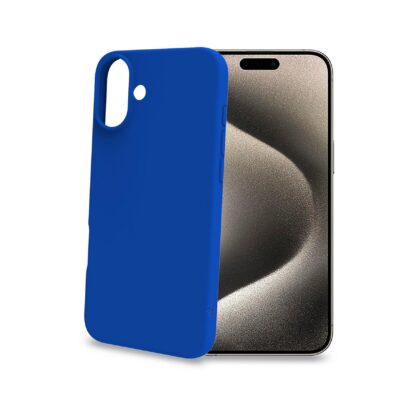 CROMO – Cover in morbido TPU con finitura soft touch colore blu compatibile con Apple iPhone 16 Plus [IPHONE 16 CASES]