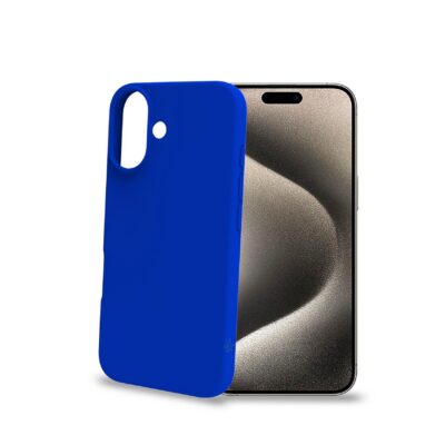 CROMO – Cover in morbido TPU con finitura soft touch colore blu compatibile con Apple iPhone 16 [IPHONE 16 CASES]