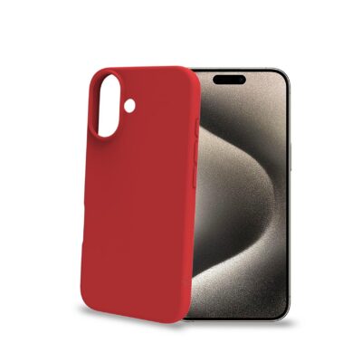 CROMO – Cover in morbido TPU con finitura soft touch colore rosso compatibile con Apple iPhone 16 [IPHONE 16 CASES]