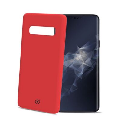 FEELING – Cover morbida in silicone liquido con finitura soft touch e bordi anti scivolo colore rosso compatibile con Samsung Galaxy S10