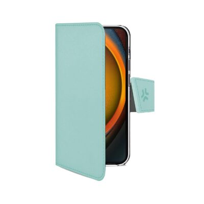 WALLY – Custodia a libro in pelle sintetica con chiusura flap magnetico, slot per carte e funzione stand colore verde compatibile con Apple iPhone 16 [IPHONE 16 CASES]