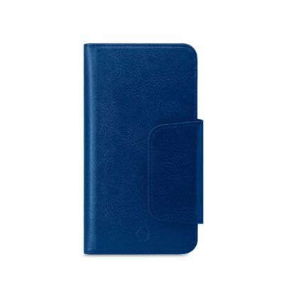 DUOMO – Custodia a libro con chiusura magnetica, slot porta carte colore blu compatibile con gli smartphone fino a 5.8″
