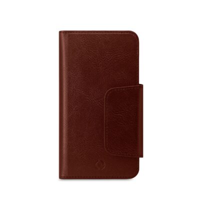 DUOMO – Custodia a libro con chiusura magnetica, slot porta carte colore marrone compatibile con gli smartphone fino a 5.8″